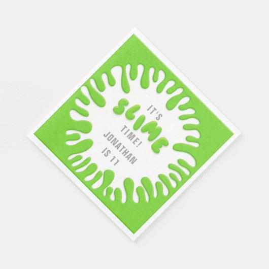 Helles Neon-Grün-Schleim-Party Serviette (Ecke)