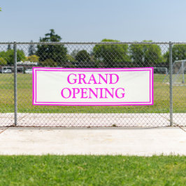 Helles Neon Pink White Business Grand Opening Banner