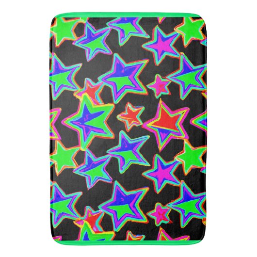 Helles Neon Starlight Muster Badematte (Vorderseite Vertikal)