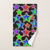 Helles Neon Starlight Muster Badhandtuch Set (Handtuch)