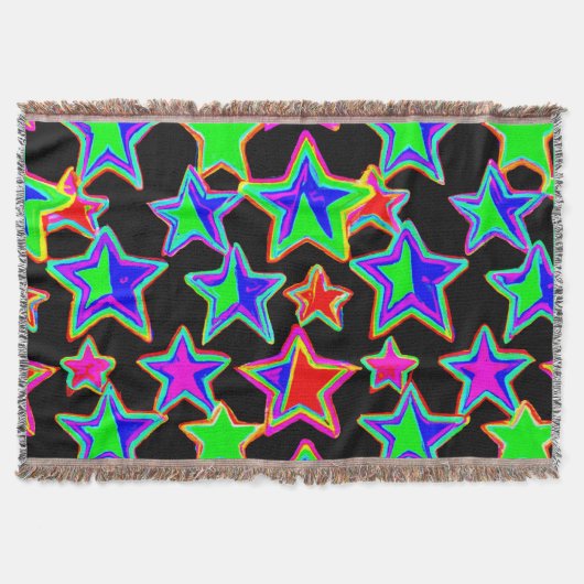 Helles Neon Starlight Muster Decke (Vorderseite)