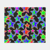 Helles Neon Starlight Muster Fleecedecke (Vorderseite (Horizontal))