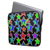 Helles Neon Starlight Muster Laptopschutzhülle (Vorderseite Links)