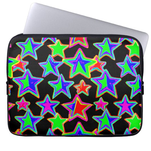 Helles Neon Starlight Muster Laptopschutzhülle (Vorderseite)