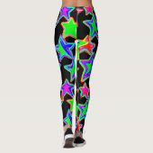 Helles Neon Starlight Muster Leggings (Rückseite)