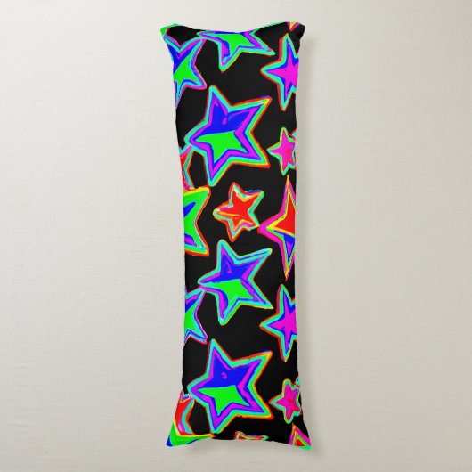 Helles Neon Starlight Muster Seitenschläferkissen (Vorderseite Vertikal)