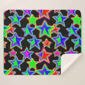 Helles Neon Starlight Muster Sherpadecke (Vorderseite (Horizontal))