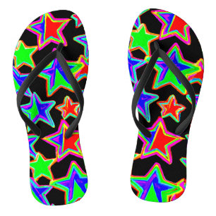 Helles Neon-Sternenlicht-Muster Badesandalen