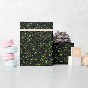Helles Neongrün Elektrisches Schwarz Glitter-Muste Geschenkpapier