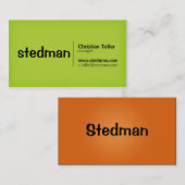 Helles Neongrünes und Orange Visitenkarte (Vorne/Hinten)