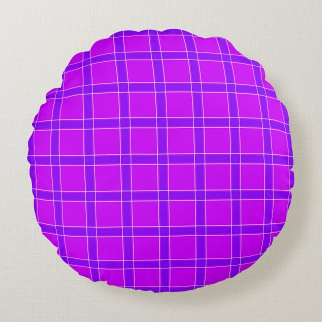 Helles Neonkraut kariertes Muster Throw Kissen (Vorderseite)