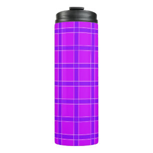 Helles Neonkraut kariertes Muster Throw Kissen Thermosbecher