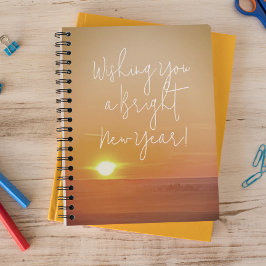 Helles New Year Foto für Notebook mit eigener Mark Notizblock