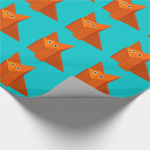 Helles niedliches Origami Fox-Muster Geschenkpapier (Ecke)