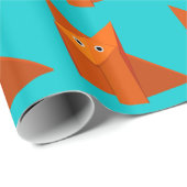 Helles niedliches Origami Fox-Muster Geschenkpapier (Rolleneckpunkt)