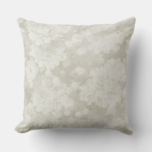 Helles Olive/Peach floral Wasserfarbkissen Kissen