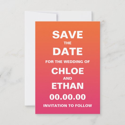 Helles Ombre Wedding Save the Date (Vorderseite)