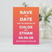 Helles Ombre Wedding Save the Date (Stehend Vorderseite)