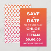 Helles Ombre Wedding Save the Date (Vorne/Hinten)