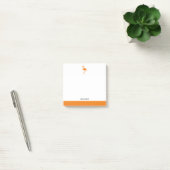 Helles Orange auf weißem Flamingo & Border mit Nam Post-it Klebezettel (Büro)