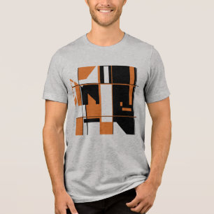 Helles Orange Black Abstrakt Art Gameboard Design Tri-Blend Shirt
