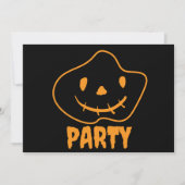 Helles Orange Black Monster Face Halloween-Party Einladung (Vorderseite)