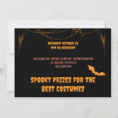 Helles Orange Black Monster Face Halloween-Party Einladung (Rückseite)