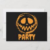 Helles Orange Black Monster Face Halloween-Party Einladung (Vorderseite)