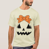 Helles Orange Bow Design zu Halloween T-Shirt (Vorderseite)