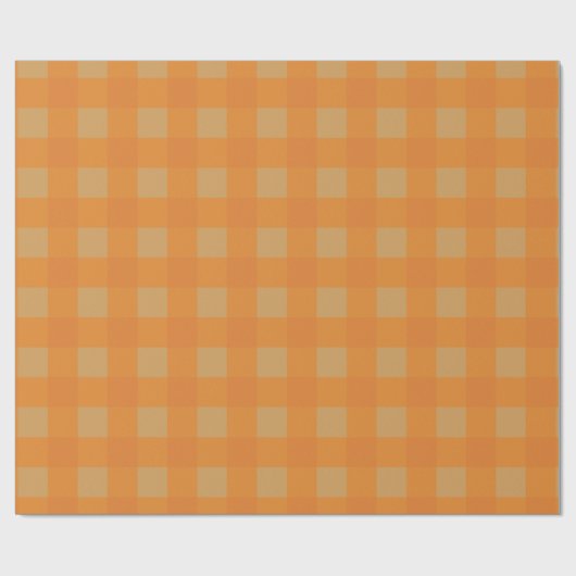 Helles Orange Buffalo Kariert Wrapping Paper Geschenkpapier (Flach)