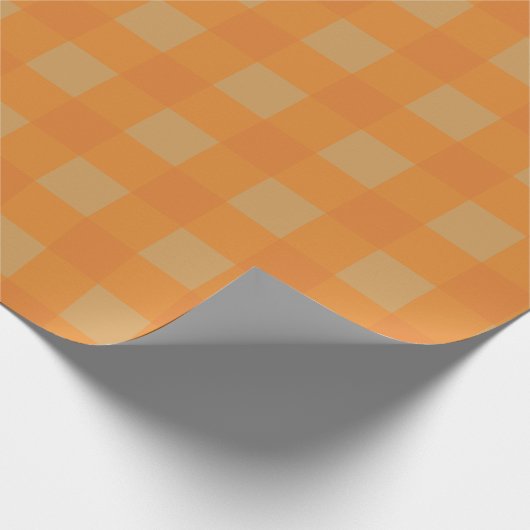 Helles Orange Buffalo Kariert Wrapping Paper Geschenkpapier (Ecke)