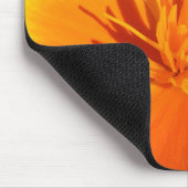 Helles Orange California Mohnzentrum mit Stamenten Mousepad (Ecke)