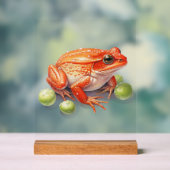 Helles Orange Frog Desk Zeichen fett Naturell Acrylschild (Neutral)