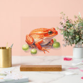 Helles Orange Frog Desk Zeichen fett Naturell Acrylschild (Hochzeit)
