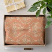 Helles Orange-Gold-Ananas-Damaskus Seidenpapier (Geschenk)