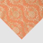 Helles Orange-Gold-Ananas-Damaskus Seidenpapier (Detail)