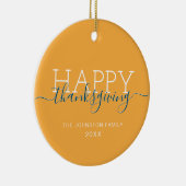 Helles orange Happy Thanksgiving Keramik Ornament (Rechts)