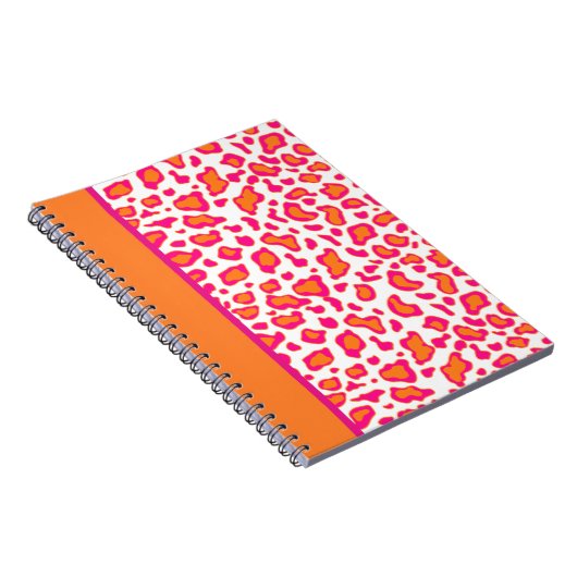 Helles Orange Leopard Print Notebook Notizblock (Rechte Seite)