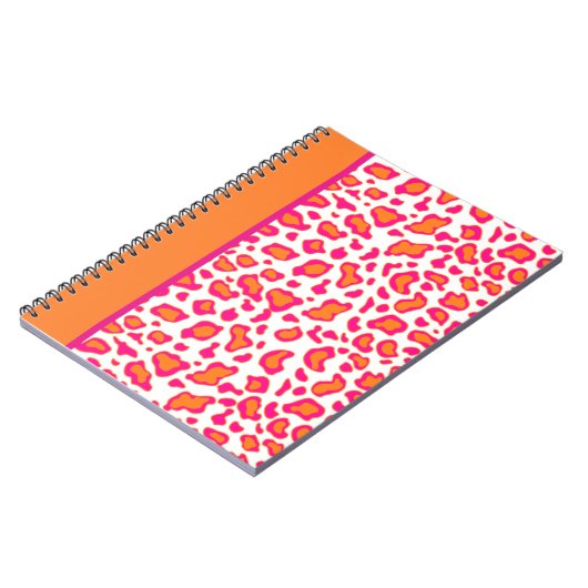 Helles Orange Leopard Print Notebook Notizblock (Linke Seite)