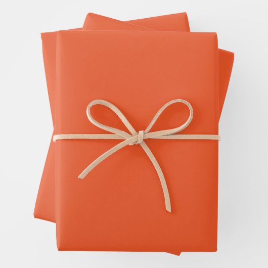 Helles Orange Minimalistisches Einheitliches Hinte Geschenkpapier Set (Beispiel)