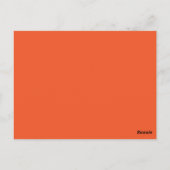 Helles Orange Minimalistisches Solid Background Postkarte (Rückseite)