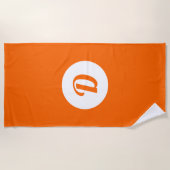 Helles Orange Mit Monogramm Beach Handtuch (Vorderseite)