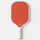 Helles Orange Monogrammiert Pickleball Schläger (Rückseite)