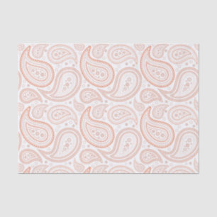 Helles Orange Paisley-Muster auf Weiß Seidenpapier