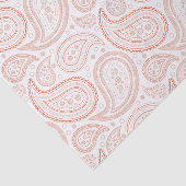 Helles Orange Paisley-Muster auf Weiß Seidenpapier (Ausschnitt)