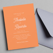 Helles Orange Pink Foto QR Code Hochzeit Einladung