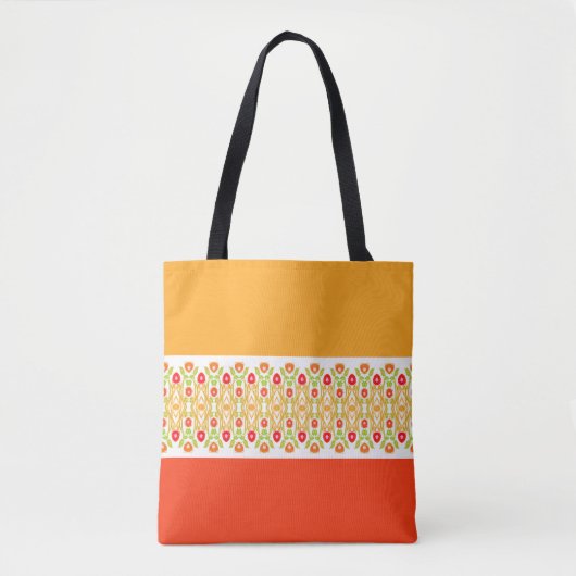Helles Orange Pink und grün Groß Tasche (Vorderseite)