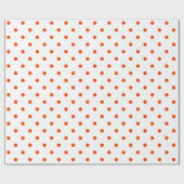 Helles Orange Polka Dot auf Weiß Groß Geschenkpapier (Flach)