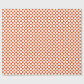 Helles Orange Polka Dot auf weißem Wrapping Paper Geschenkpapier (Flach)
