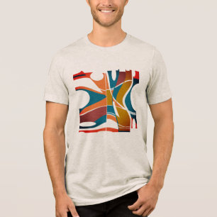 Helles Orange Rust Gold Aquamarin, kühl, MCM Look  Tri-Blend Shirt